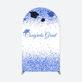 Lofaris Blue Congrats Grad Party Double Sided Arch Backdrop